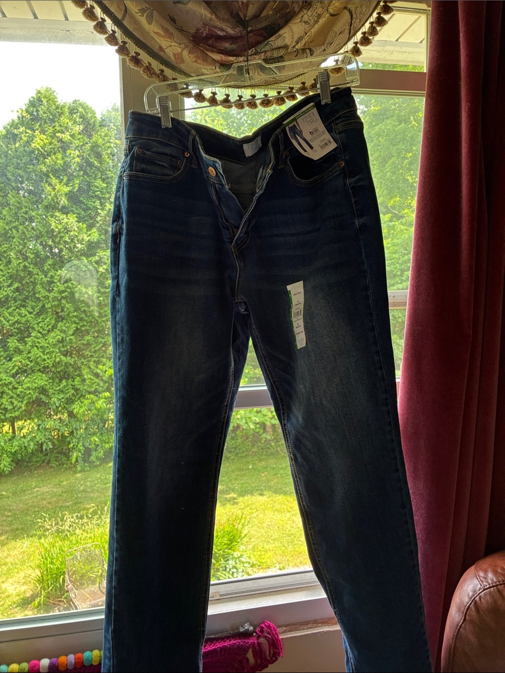 Woman’s Dark Blue Straight-Leg Jeans